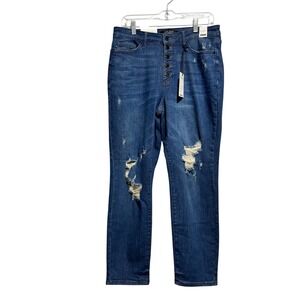 Judy Blue High Waist Distressed Skinny‎ Jeans Women's Size 11/30 Blue NEW